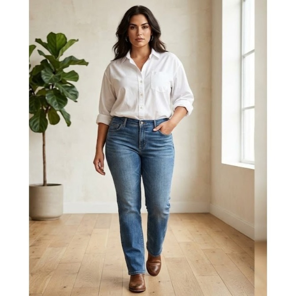 Lucky Brand Sweet N Straight Mid Rise Jeans Women's 14 M  Blue Stretch Denim